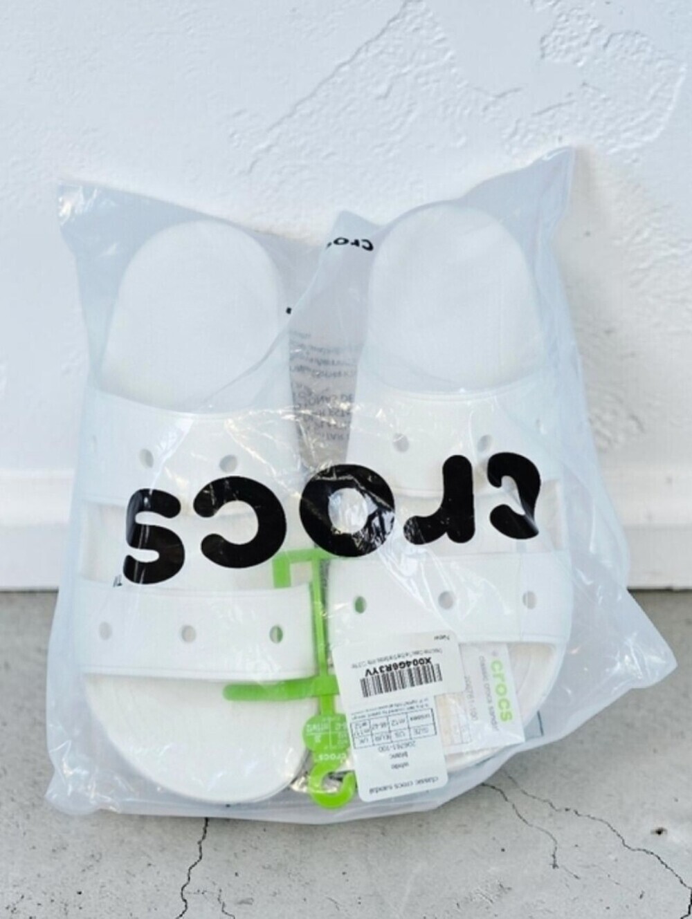 Crocs | Mens Size 12 Classic Two Strap Slide Sandals In True White